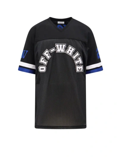 Off-white Baseball Mesh T-shirt With Frontal Logo In Black