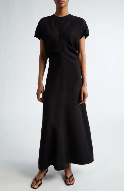 Totême Short-sleeve Maxi Dress In Black
