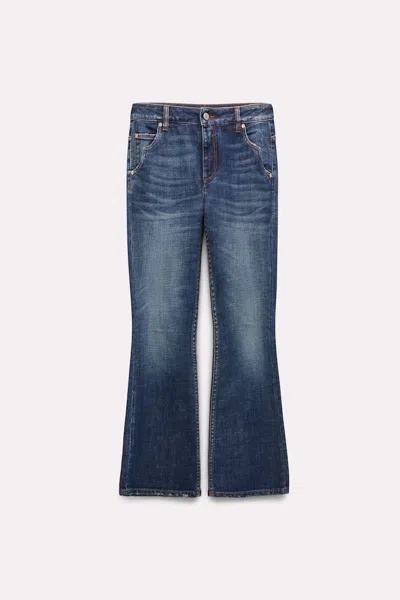 Dorothee Schumacher Extra Long Flared Jeans With Western Details In Blue