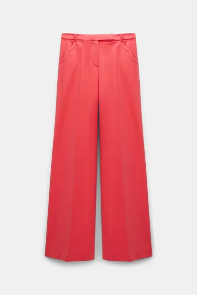 Dorothee Schumacher Wide Leg Pants In Punto Milano With Western Details In Red