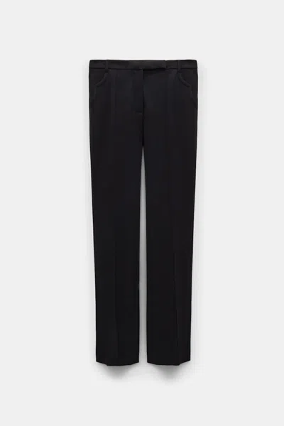 Dorothee Schumacher Wide Leg Pants In Punto Milano With Western Details In Black