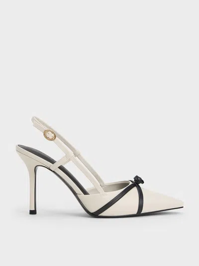 Charles & Keith Rose Pointed-toe Slingback Pumps In Black