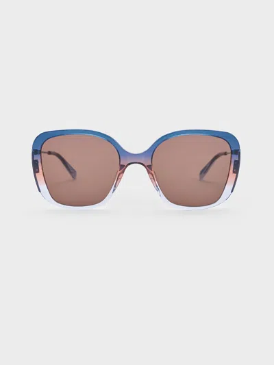 Charles & Keith Recycled Acetate Multicoloured-frame Butterfly Sunglasses