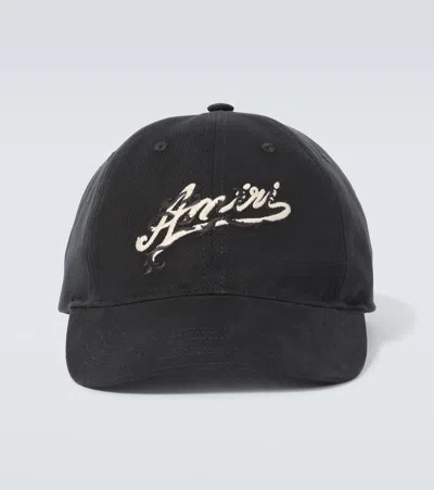 Amiri Logo Embroidered Baseball Cap In Black