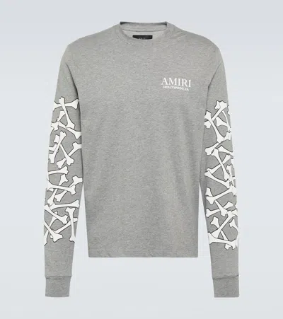 Amiri Printed Cotton Jersey Sweatshirt In Gray