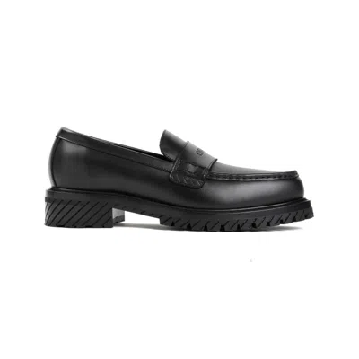 Off-white Military Black Leather Loafers