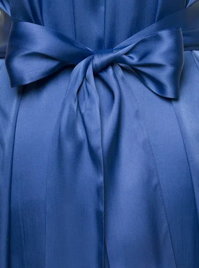 Semicouture Blondie Short Sleeves Maxi Dress In Blu