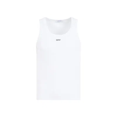 Off-white Logo-print Cotton Tank Top In White