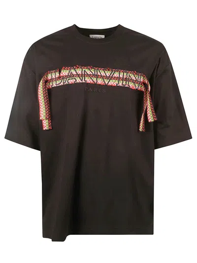 Lanvin T-shirts And Polos Black In Brown