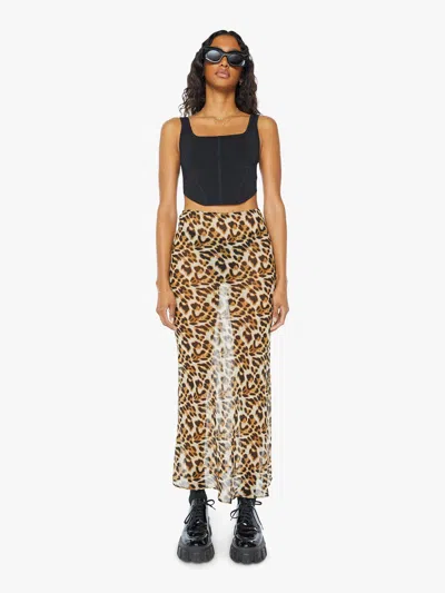 Sprwmn Bias Maxi Skirt In Leopard