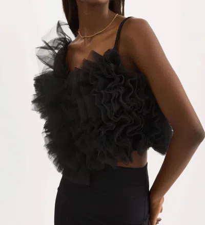 Lamarque Feleta Sleeveless Embellished Tulle Top In Black