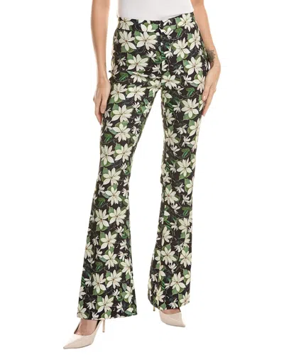 Alice And Olivia Olivia Floral-print Crepe Flared Trousers In Black