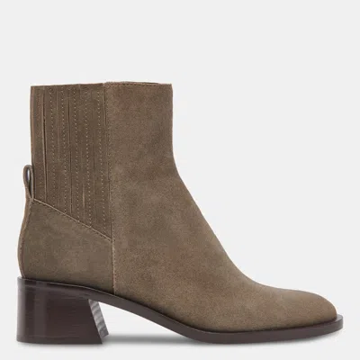 Dolce Vita Linny H2o Wide Boots Olive Suede In Green