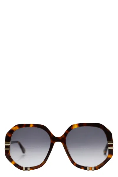 Chloé Squared Sunglasses In Brown