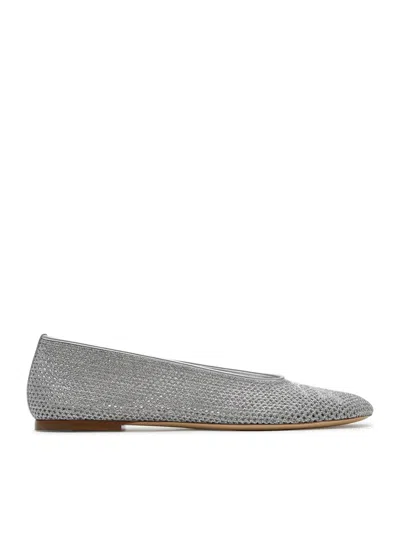 Burberry Mesh Ballerina Shoes In Silver