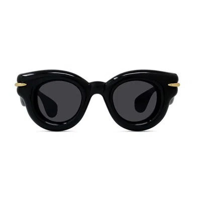 Loewe Inflated Sunglasses In Shiny Black & Smoke