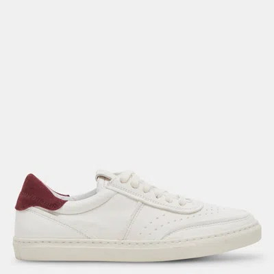 Dolce Vita Boden Sneakers White Maroon Leather In Multi