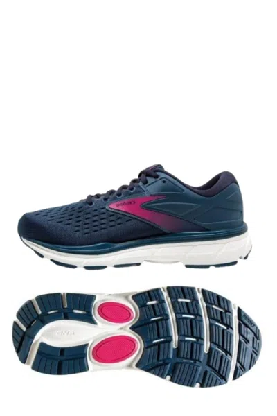 Brooks Women's Dyad 11 Running Shoes - D/wide Width In Blue/navy/beetroot In Multi