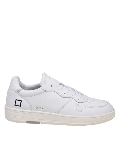 Date Court Sneakers In White Suede And Leather