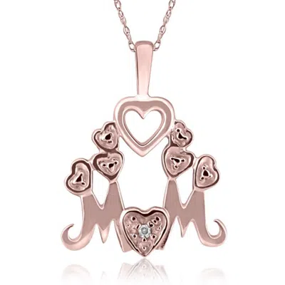 Pompeii3 Diamond Mom Pendant Necklace In White, Yellow, Or Rose Gold In Multi