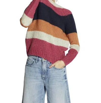 Nsf Daja Raglan Sleeve Sweater In Punch Bowl Stripe In Multi