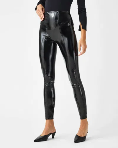 Spanx Faux Patent Leather Pant In Classic Black In Multi