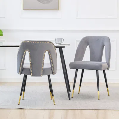 Simplie Fun Seating For Dining In Velvet In Gray