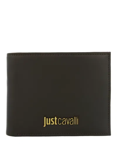 Just Cavalli Logo Plaque Bifold Wallet In Black