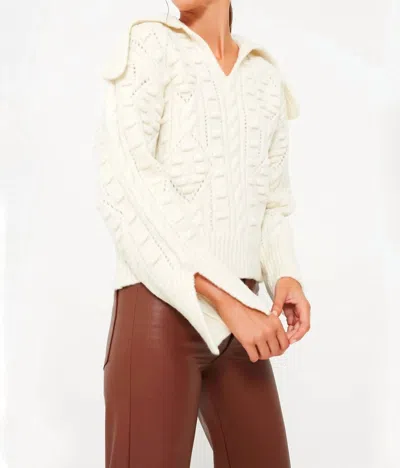 Sea Cele Sweater With Collar In Cream In Brown