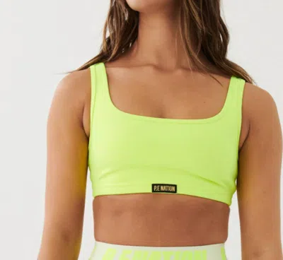 P.e Nation Clubhouse Sports Bra In Safety Yellow In Multi