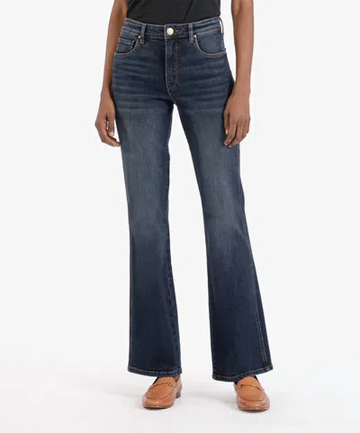 Kut From The Kloth Ana High Rise Fab Ab Flare Jeans In Dark Wash In Blue