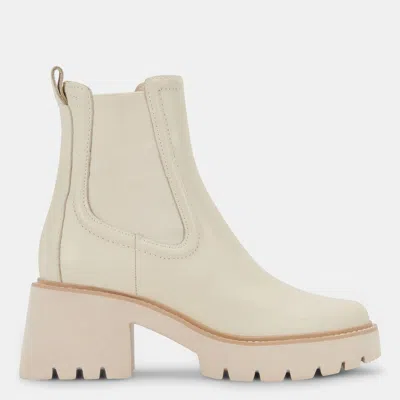 Dolce Vita Hawk H20 Wide Booties Ivory Leather In Multi