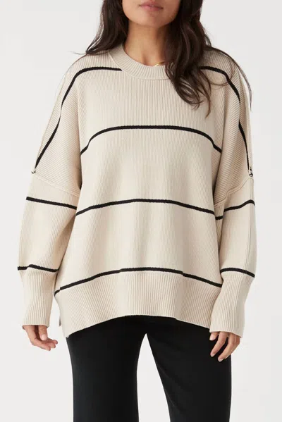 Arcaa Harper Stripe Sweater In Sand/black In Multi