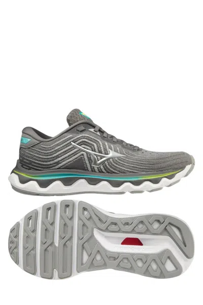 Mizuno Women's Wave Horizon 6 Running Shoes - B/medium Width In Ultimate Grey/silver In Multi