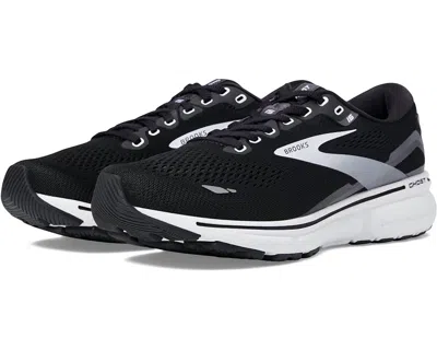 Brooks Women's Ghost 15 Running Shoes Wide Width ( D Width ) In Black/blackened Pearl/white In Multi