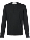 Rag & Bone Classic Long Sleeve Henley Slim-fit T-shirt In Black