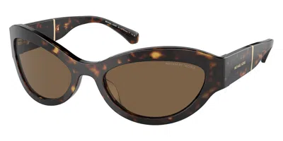 Michael Kors Women's Burano 59mm Dark Tortoise Sunglasses Mk2198-300673-59 In Beige