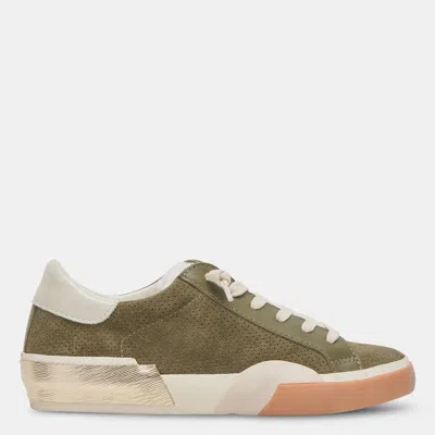 Dolce Vita Zina Plush Sneakers Moss Perforated Suede In Multi