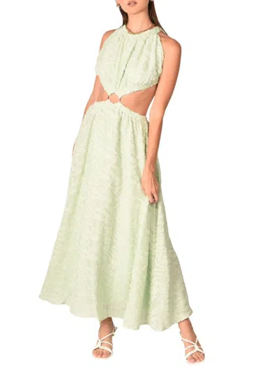 Akalia Out Of Your Reach Maxi Dress In Green