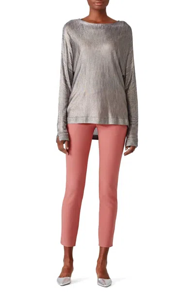 Halston Heritage Foil Grey Sweater In Grey In Silver