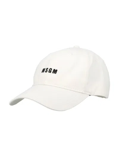 Msgm Logo Cap In Cream