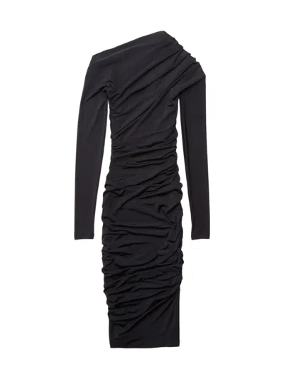 Balenciaga One-shoulder Twisted-jersey Mini Dress In Black