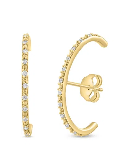 Effy Eny Women's 14k Goldpated Sterling Silver & 0.14 Tcw Diamond Earrings