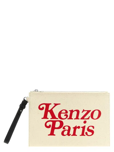 Kenzo ' Utility' Clutch In Ecru