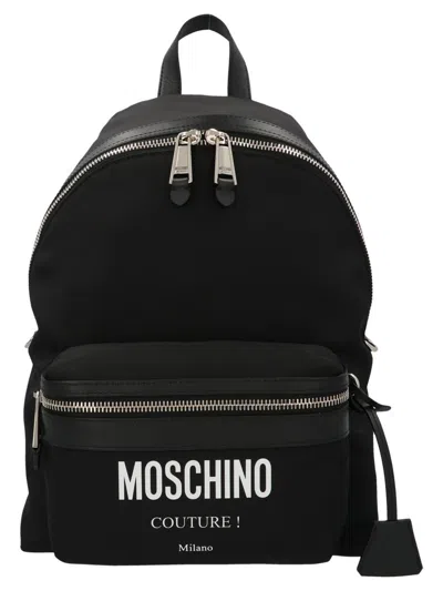 Moschino Couture Logo Backpack In Black