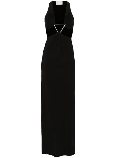 Coperni Cut-out Triangle Maxi Dress In Black
