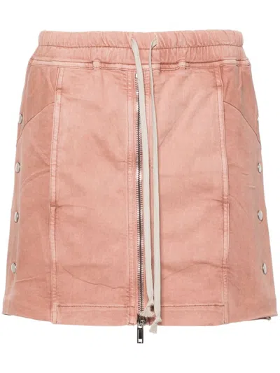 Rick Owens Drkshdw Babel Denim Mini Skirt In Pink