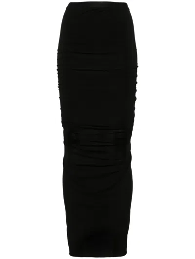 Rick Owens Shrimp Asymmetric Skirt In Black
