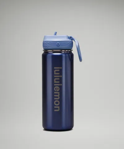 Lululemon Back To Life Sport Bottle 18oz Straw Lid In Blue