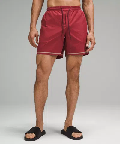 Lululemon Hybrid Pool Shorts 7" Linerless In Red